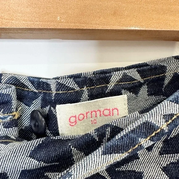 Gorman Vintage Blue Denim Stars Mini Skirt Sz 10 Summer 2014 - Picture 5 of 5